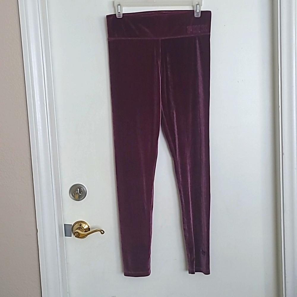 VICTORIA SECRET PINK VELVET SKINNY LEGGINGS